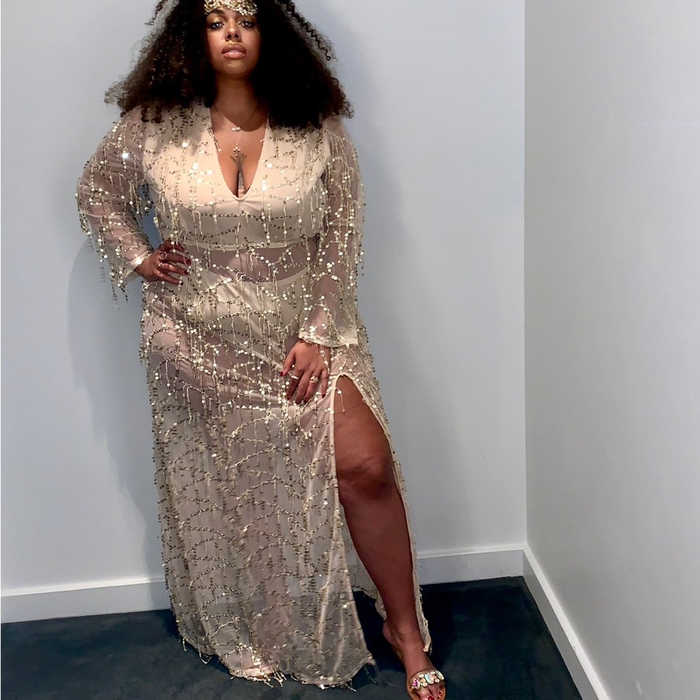 Gold Sequin/Mesh Dress/Gown